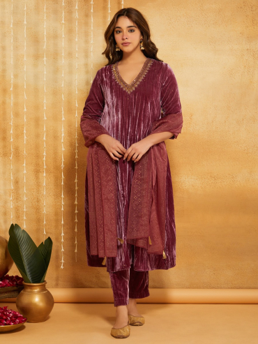 Pink Hand Block Printed Viscose Organza Dupatta with Tassel